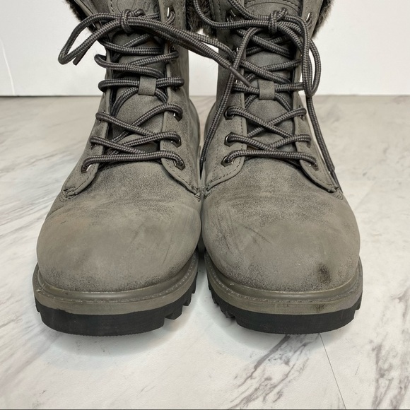 Lugz Empire Hi Faux Fur Gray Lace Up Boot 7.5 - Picture 7 of 12